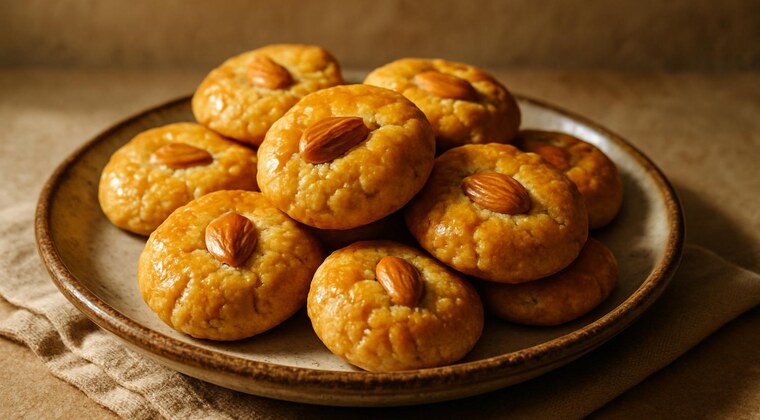 Biscotti con mandorle, miele e limone