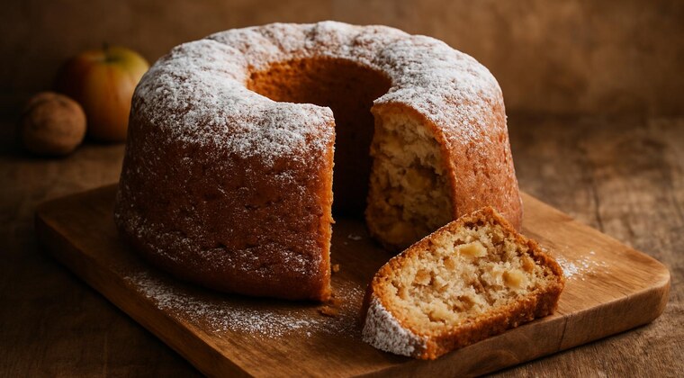 Ciambella soffice alle mele e noci