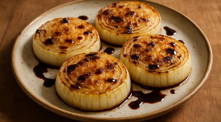 Cipolle al forno con aceto balsamico e Parmigiano