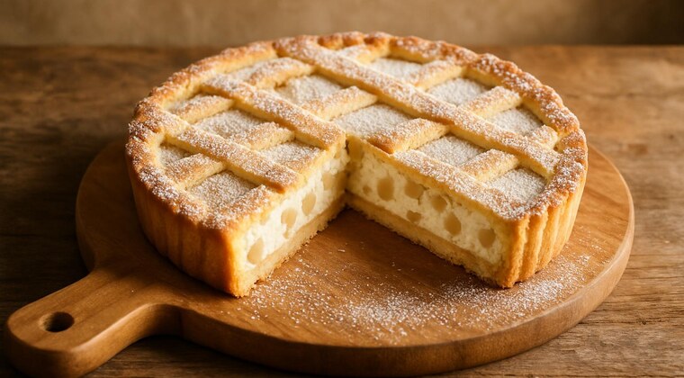 Crostata di ricotta e pere con pasta frolla al burro