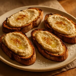 Crostini con crema di melanzane, nduja e pecorino