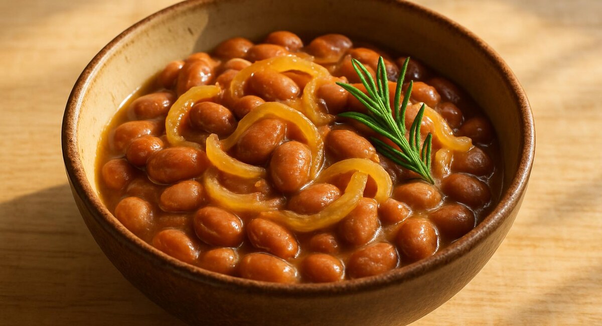 Fagioli borlotti con cipolla e rosmarino