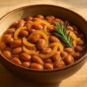 Fagioli borlotti con cipolla e rosmarino