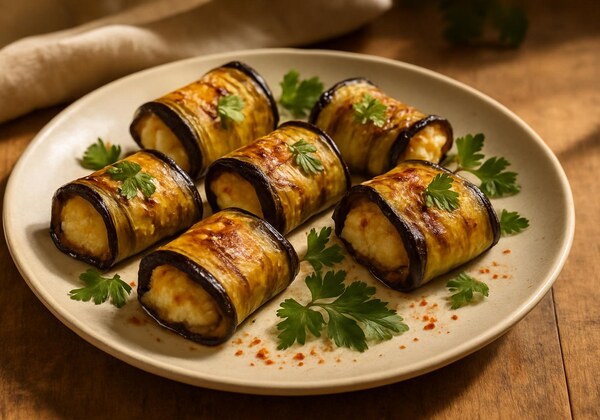 Fagottini di melanzane con pecorino e peperoncino