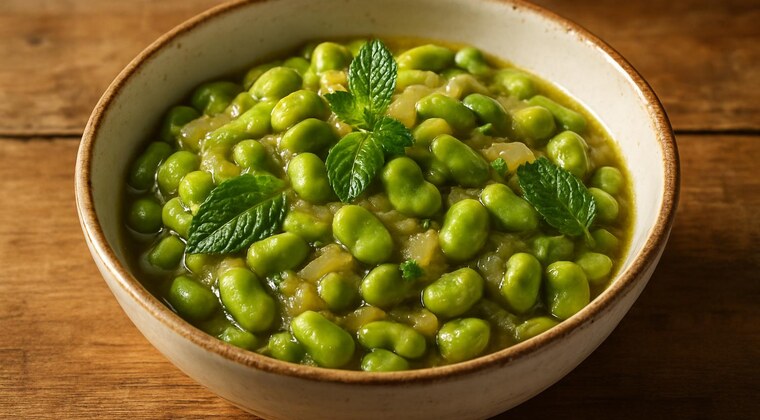 Fave con cipolla e menta