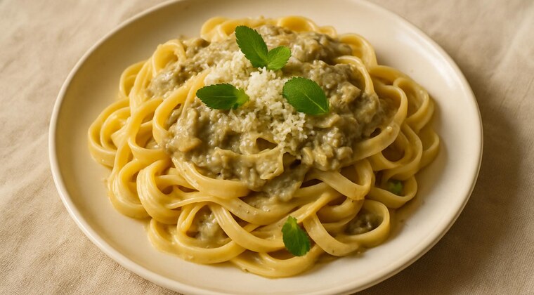 Fettuccine con carciofi e pecorino