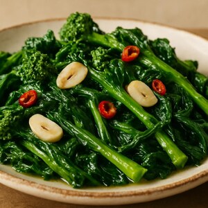 Friarielli saltati con aglio e peperoncino