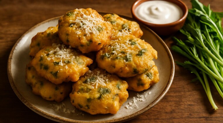 Frittelle di cicoria e ricotta con pecorino