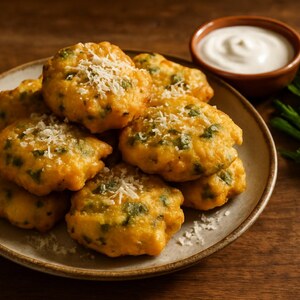 Frittelle di cicoria e ricotta con pecorino