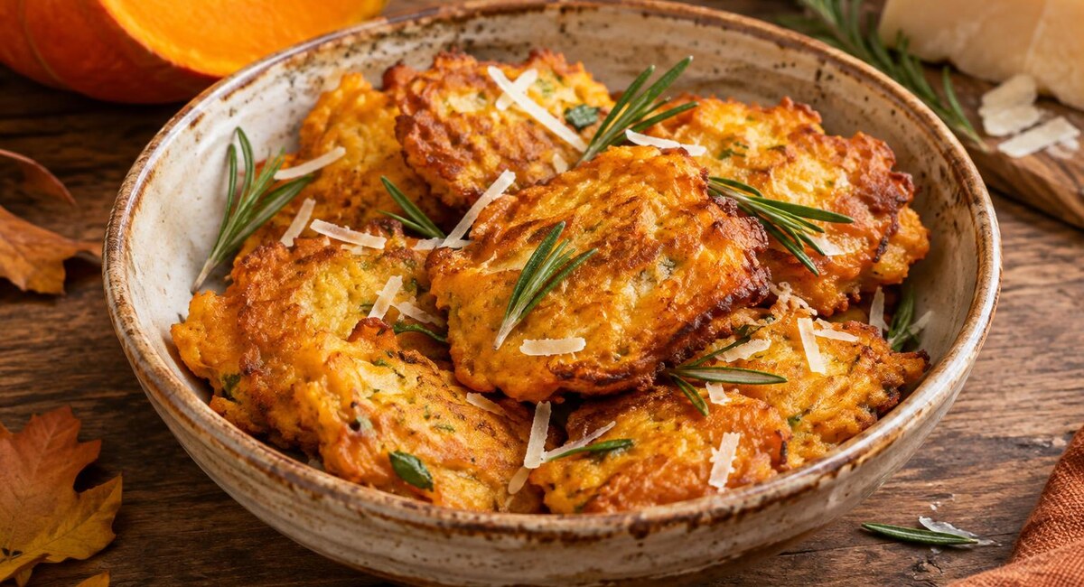 Frittelle di zucca e pecorino al rosmarino