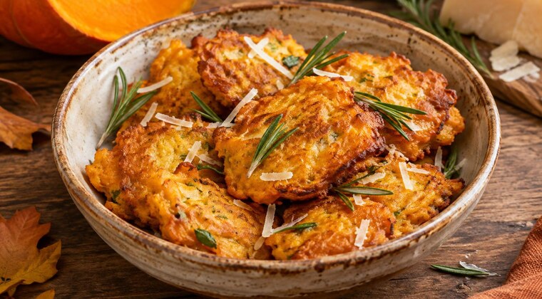 Frittelle di zucca e pecorino al rosmarino