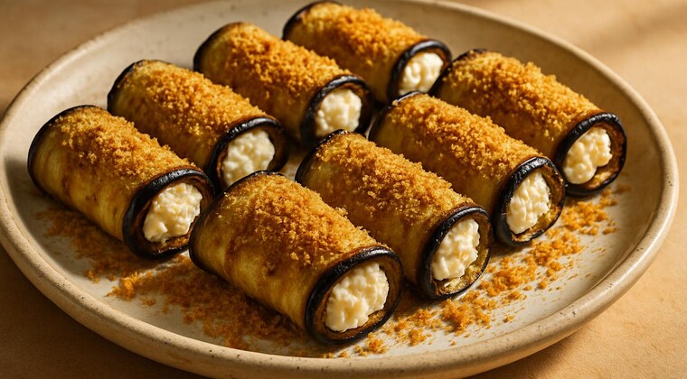 Involtini di melanzane con ricotta e capperi