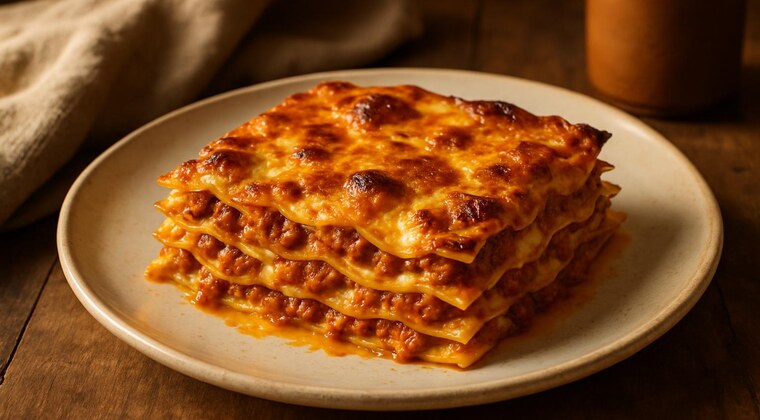Sfoglia per lasagne con besciamella e parmigiano