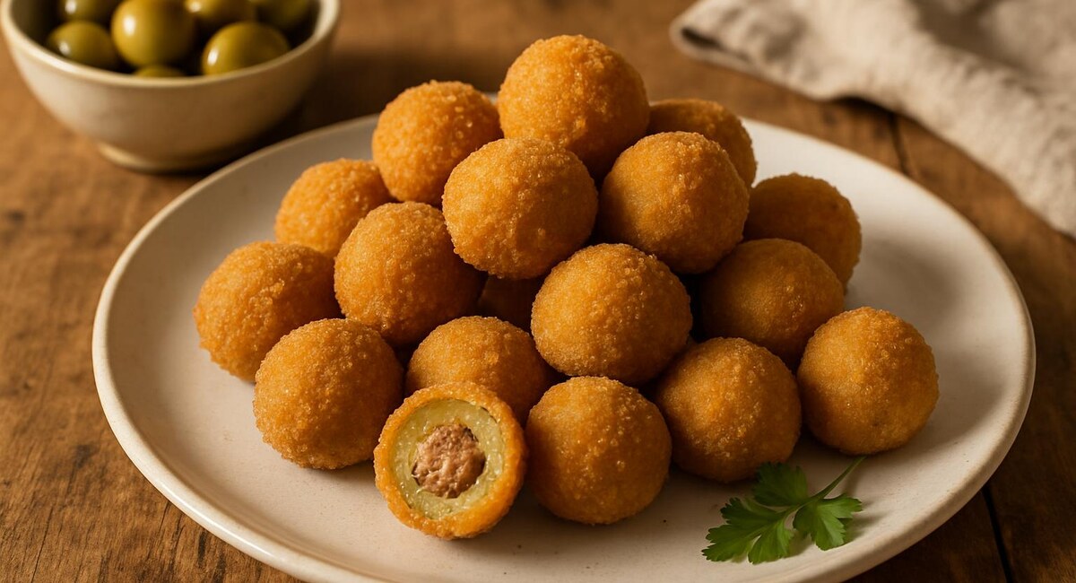 Olive verdi con carne uova e pangrattato