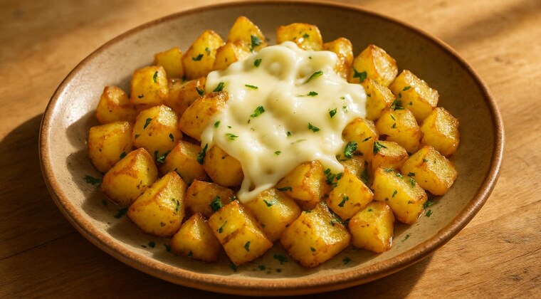 Patate saltate con erbe aromatiche e caciocavallo