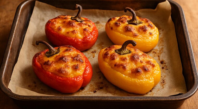 Peperoni ripieni di patate e caciocavallo