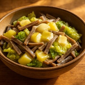 Pizzoccheri con verza, patate e taleggio