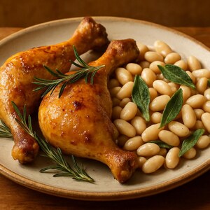Pollo al rosmarino con fagioli cannellini