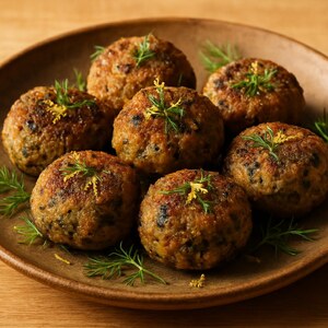 Polpette di sarde con limone e finocchietto selvatico