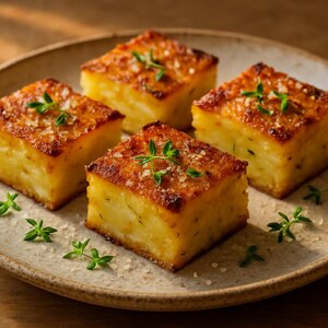 Sformato di patate e pecorino con erbe fresche