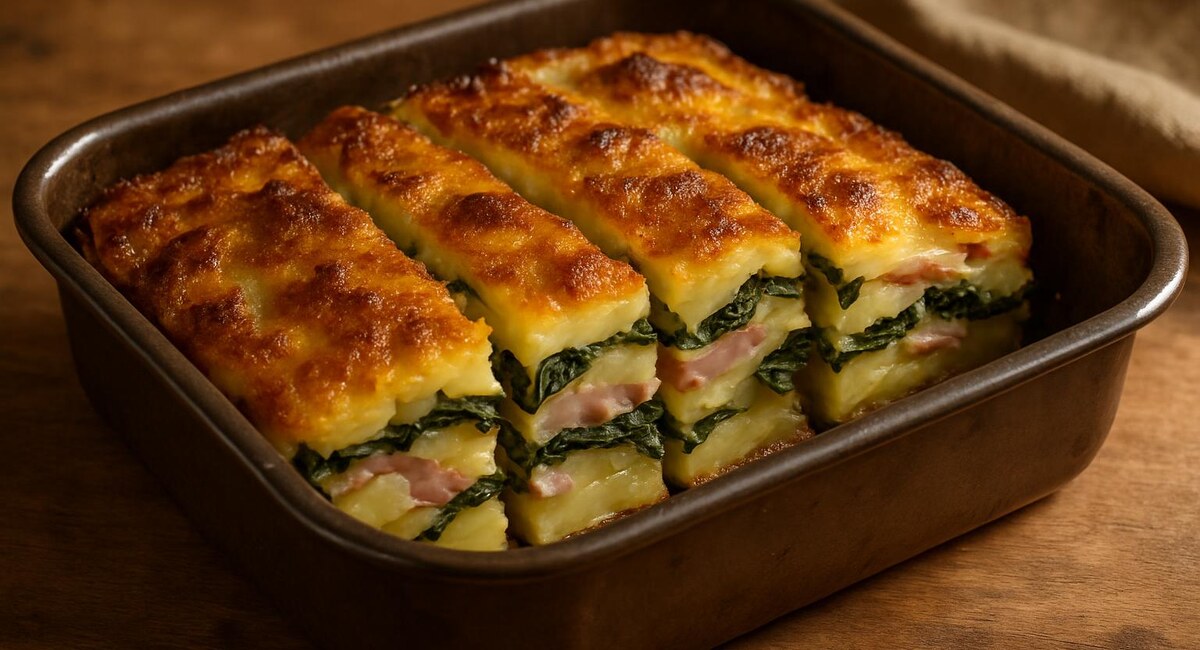 Sformato di patate, bieta e prosciutto cotto