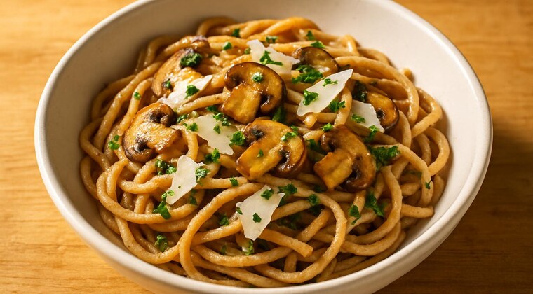 Strangozzi al farro con funghi e pecorino