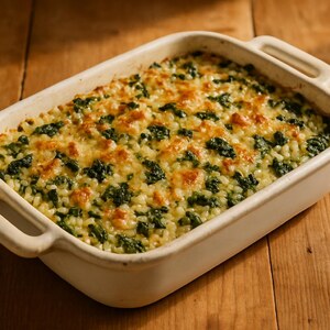 Riso con cicoria e pecorino al forno