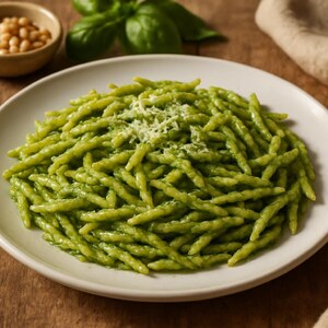 Trofie con basilico pinoli e pecorino