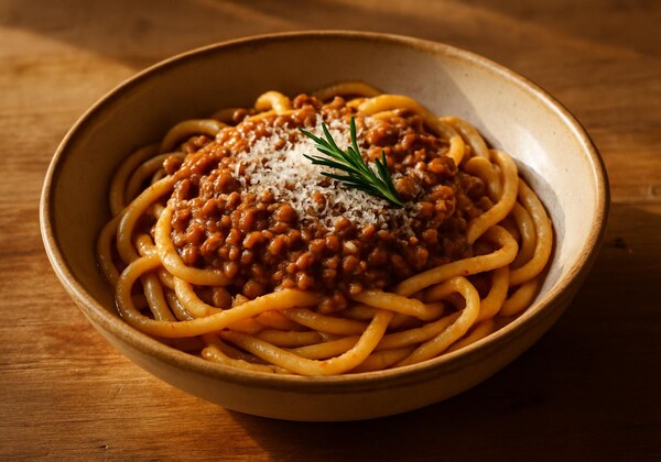 Umbricelli al ragù di lenticchie e rosmarino