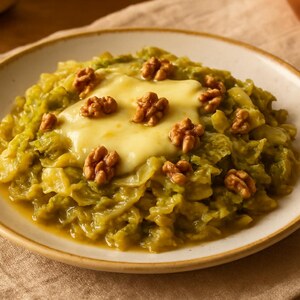Verze con Montasio e noci